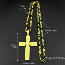 Load image into Gallery viewer, Mosaic Stacked Stainless Steel Cross And Chain
