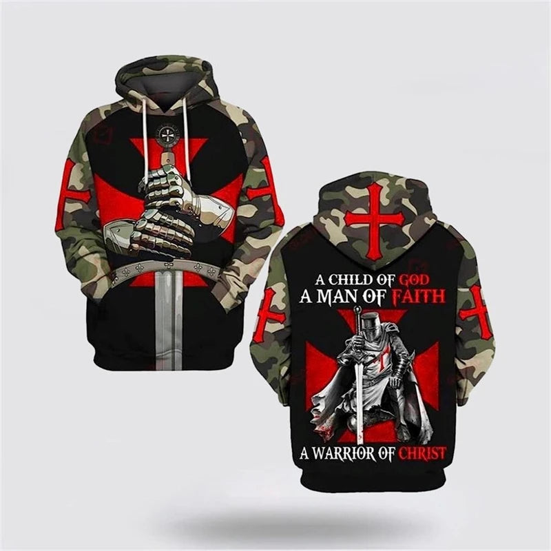 Child, Man, Warrior Camo Hoodie