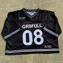 Load image into Gallery viewer, Gr8Full Blessed Cross-Neck Football Crop Jersey
