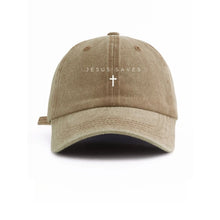 Load image into Gallery viewer, Jesus Saves Denim Washed Cotton Adjustable Dad Cap
