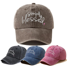 Load image into Gallery viewer, Simply Blessed Cross Denim Cap
