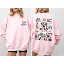 Load image into Gallery viewer, Your Way's Better Collegiate Proverbs 16:9 Sweatshirt
