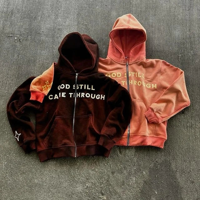 God Still Plush Zip Up Hoodie