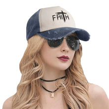 Load image into Gallery viewer, Faith Washed Denim Cap
