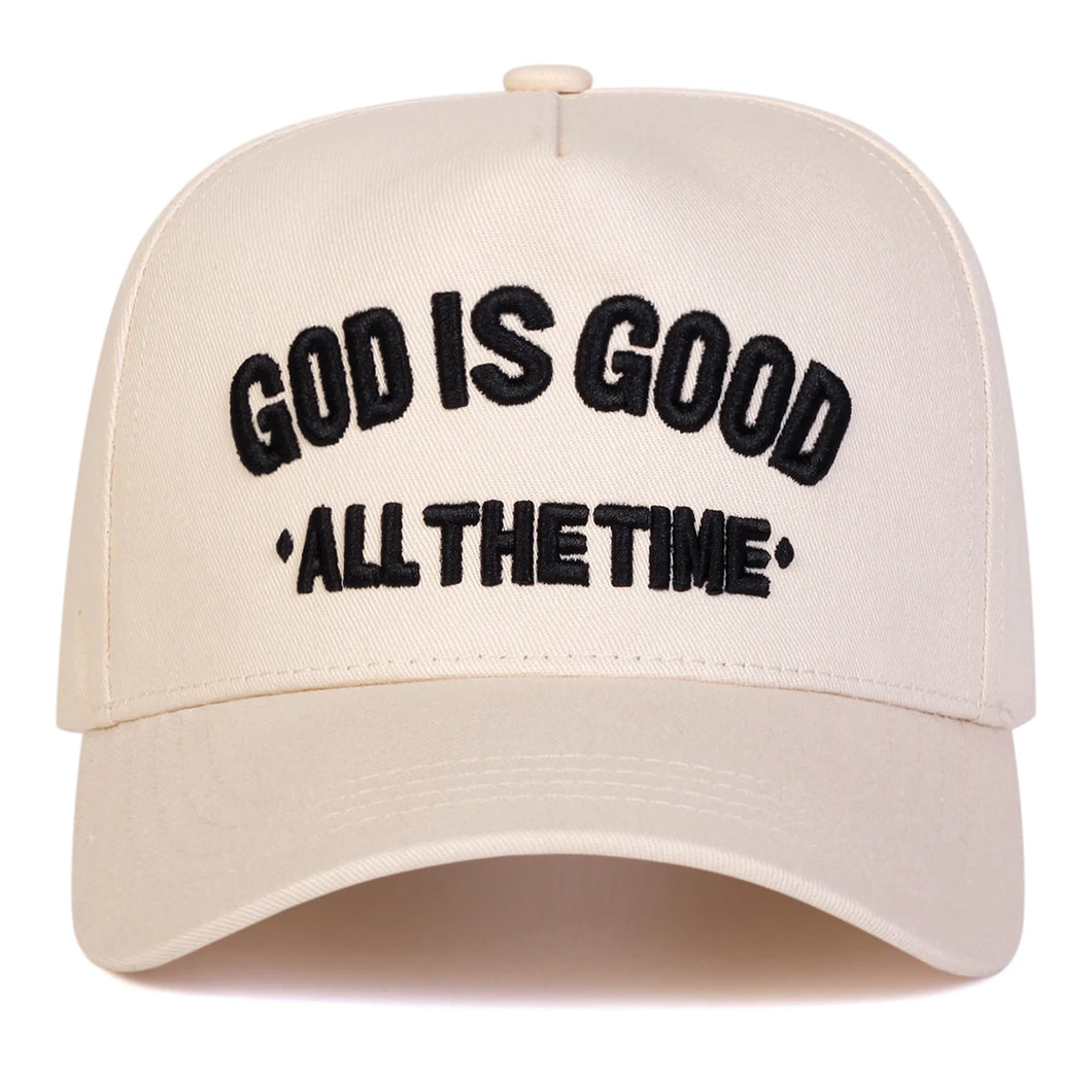 Embroidered God Is Good All The Time Polo Cap