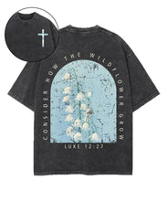 Load image into Gallery viewer, Luke 12:27 Wildflower Growth Cotton Tshirt

