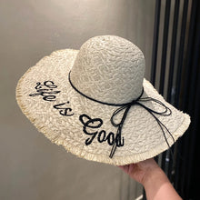 Load image into Gallery viewer, Chosen Blessed Life is Good Straw Sun Hat
