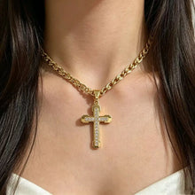 Load image into Gallery viewer, 18k Gold Plated Bold Cross Stainless Steel Necklace
