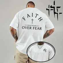 Load image into Gallery viewer, 3 Cross Faith Over Fear Tshirt
