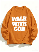 Load image into Gallery viewer, Walk With God Tattered Embroidered Cotton Sweatshirt

