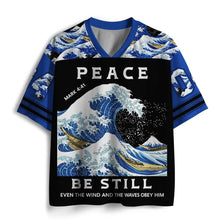 Load image into Gallery viewer, Mark 4:41 Peace Even In The Stormy Waves of Wrath and Judgment Premium Art Jersey With Free Shorts
