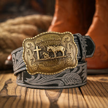 Load image into Gallery viewer, Bronze Colored Remnant Union Cowboy Belt With Buckle
