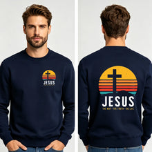 Load image into Gallery viewer, Way, Truth, Life Horizon Jesus Cotton Sweatshirt
