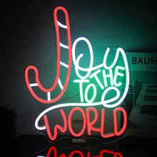 Load image into Gallery viewer, Joy To The World Custom Candy Cane LED Light
