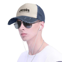 Load image into Gallery viewer, Jesus Way Truth Life Washed Denim Cap
