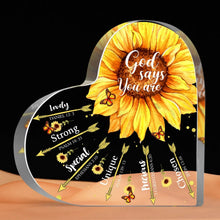 Load image into Gallery viewer, God Says Sunflower Desk Decor
