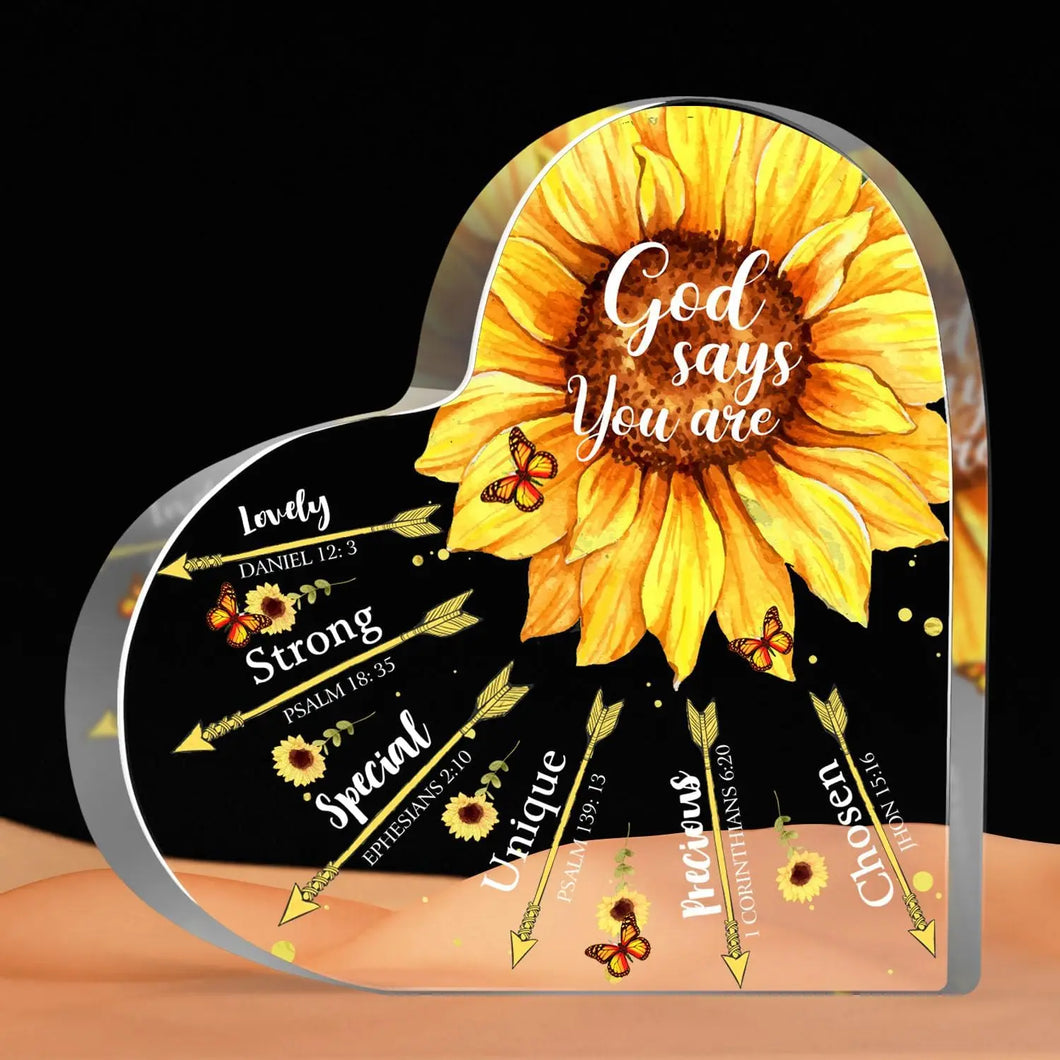 God Says Sunflower Desk Decor