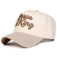 Load image into Gallery viewer, Embroidered Jesus Is King Premium Snapback
