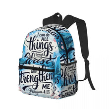 Load image into Gallery viewer, Philippians 4:13 Strength In Christ Backpack
