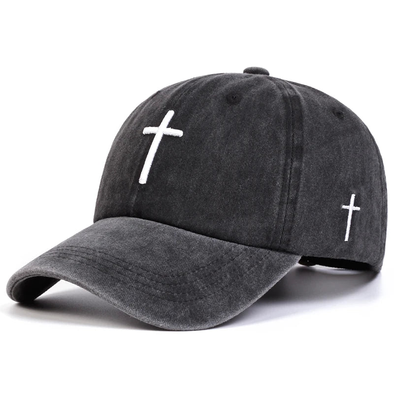Simple Washed Cross Cap