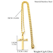Load image into Gallery viewer, 18K Gold Plated Stainless Steel Jesus Cross Chain
