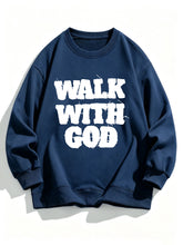Load image into Gallery viewer, Walk With God Tattered Embroidered Cotton Sweatshirt
