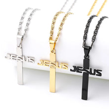 Load image into Gallery viewer, 18K Gold Plated Stainless Steel Jesus Cross Chain
