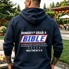 Load image into Gallery viewer, Hungry For Scripture Matthew 5:6 Cotton Hoodie
