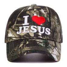 Load image into Gallery viewer, I Love Jesus Camo Adjustable Cap
