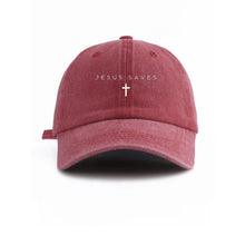 Load image into Gallery viewer, Jesus Saves Denim Washed Cotton Adjustable Dad Cap
