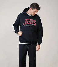 Load image into Gallery viewer, Jesus Truth-Life Way Collegiate Camper&#39;s Men&#39;s Hoodie
