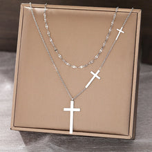 Load image into Gallery viewer, 3 Cross Stainless Steel Cross Necklace
