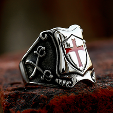 Load image into Gallery viewer, Shield Cross Knight Ring
