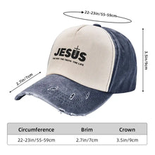 Load image into Gallery viewer, Jesus Way Truth Life Washed Denim Cap
