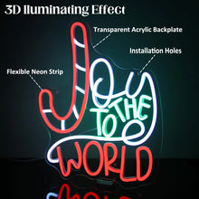 Load image into Gallery viewer, Joy To The World Custom Candy Cane LED Light
