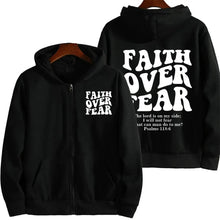 Load image into Gallery viewer, Psalms 118 Faith Over Fear Zip Hoodie
