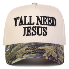Load image into Gallery viewer, Y'all Need Jesus Camo Safari Wilderness Snapback
