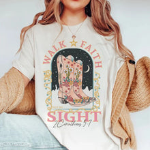 Load image into Gallery viewer, 2 Corinthians 5:7 Walk By Faith, Not By Sight Tshirt
