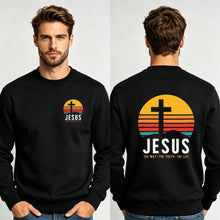 Load image into Gallery viewer, Way, Truth, Life Horizon Jesus Cotton Sweatshirt
