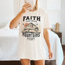 Load image into Gallery viewer, Matthew 17:20 Faith Can Move Mountains Cotton Tshirt
