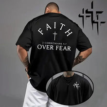 Load image into Gallery viewer, 3 Cross Faith Over Fear Tshirt

