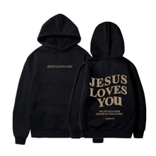 Load image into Gallery viewer, Jesus Loves You Light Fleece Hoodie
