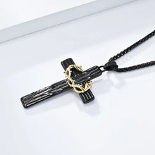 Load image into Gallery viewer, Crown Of Thorns Stainless Steel Cross Chain Necklace
