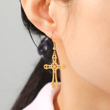 Load image into Gallery viewer, Vintage Cross Pew Stainless Steel Earrings
