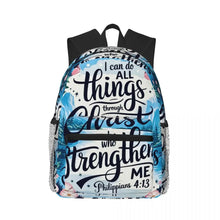 Load image into Gallery viewer, Philippians 4:13 Strength In Christ Backpack
