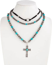 Load image into Gallery viewer, Sierra Native Desert Stacked Cross Necklace Set
