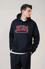 Load image into Gallery viewer, Jesus Truth-Life Way Collegiate Camper&#39;s Men&#39;s Hoodie
