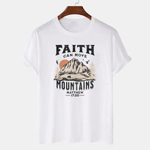 Load image into Gallery viewer, Matthew 17:20 Faith Can Move Mountains Cotton Tshirt
