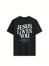 Load image into Gallery viewer, 1 John 4:19 Jesus Loves You Cotton Tshirt

