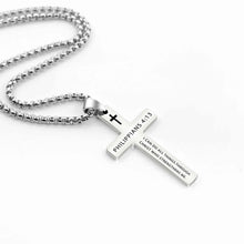 Load image into Gallery viewer, Verse of the Day #VOTD Stainless Steel Cross Chain Necklace
